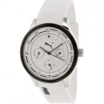 Puma Women's Motor White Polyurethane Quartz Watch with Black Dial